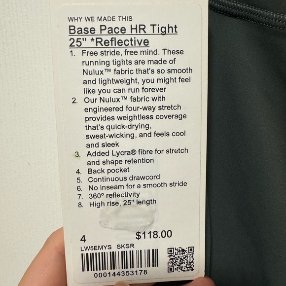 Lululemon Base Pace HR Tight 25 green legging - Picture 2 of 2
